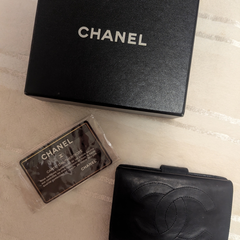 Chanel Black/Navy Leather Wallet